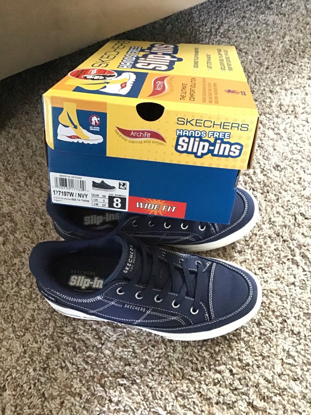 Skechers Navy Slip-In Canvas Sneaker